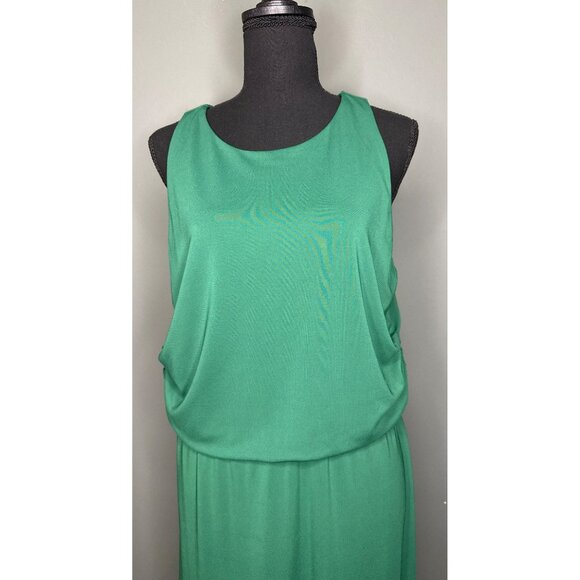 Ann Taylor Green Sleeveless Blouson Midi Dress NWT - Picture 3 of 8